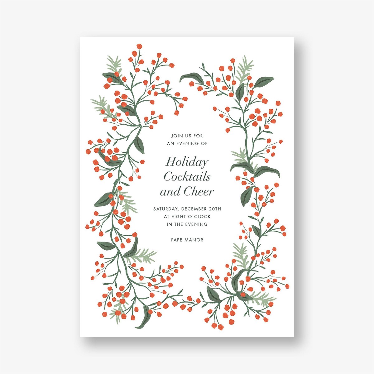 Winterberry Holiday Party Invitation