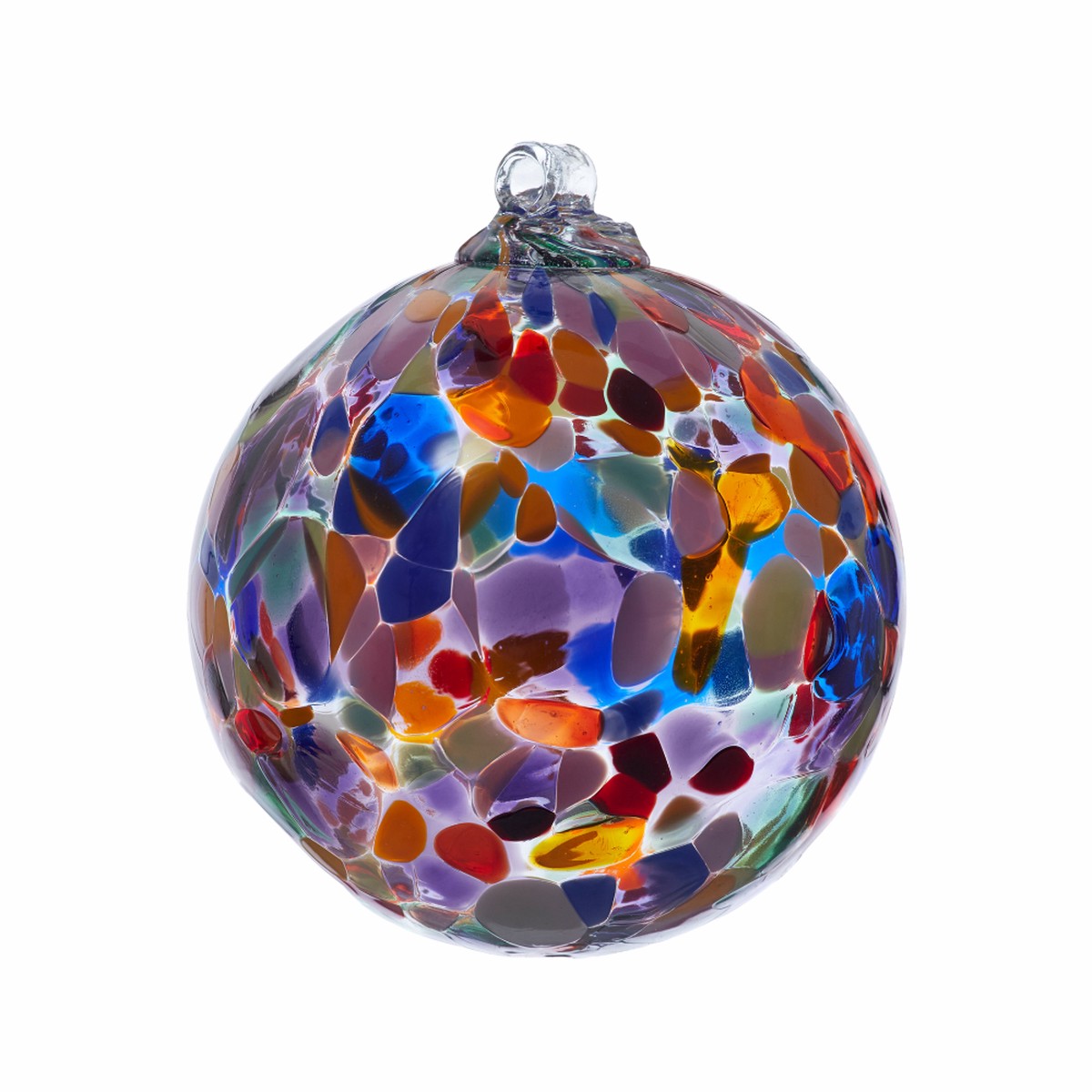 Glass Ornament: Holiday Calico Bright Colors