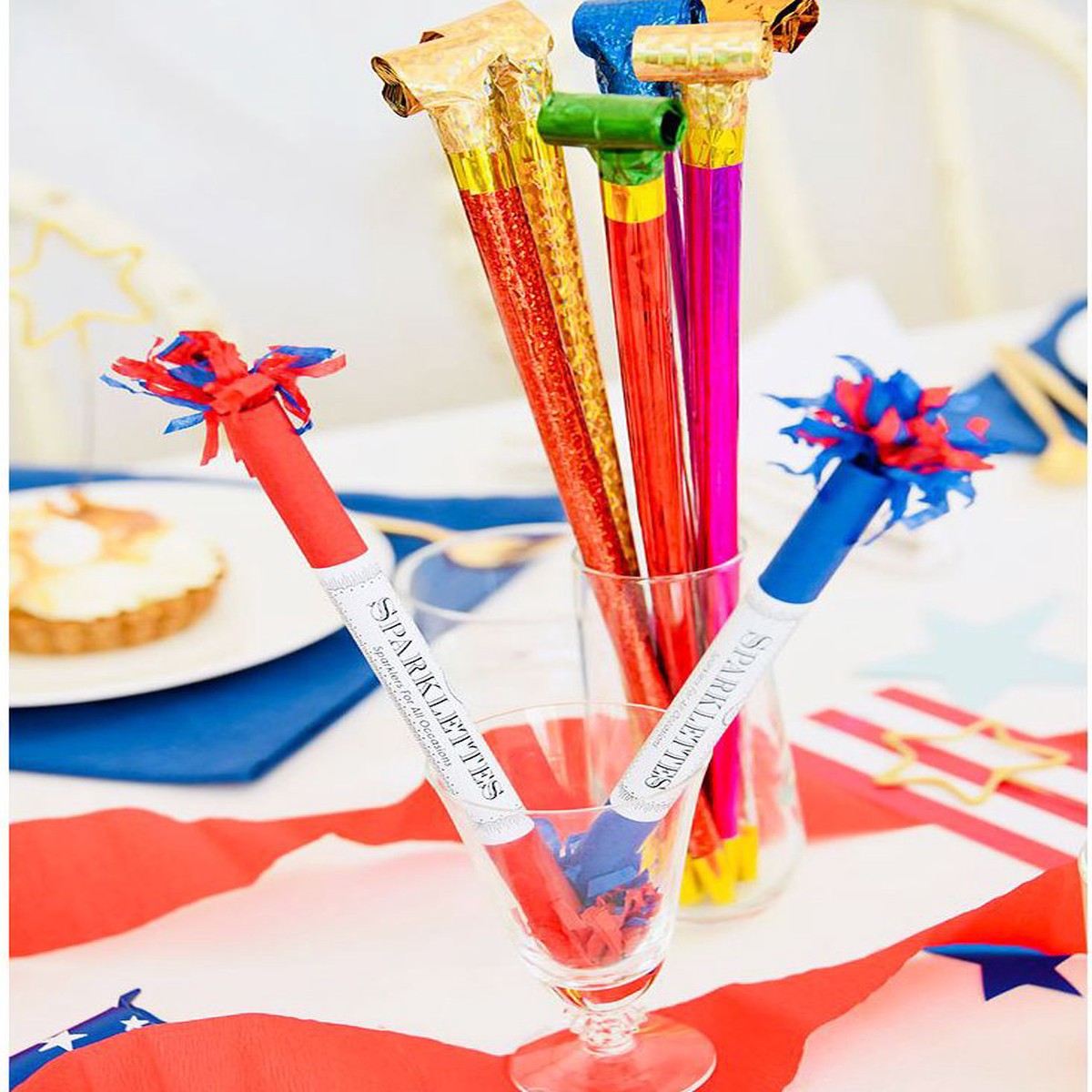Sparklettes 4th of July Red& Blue Asst 8″