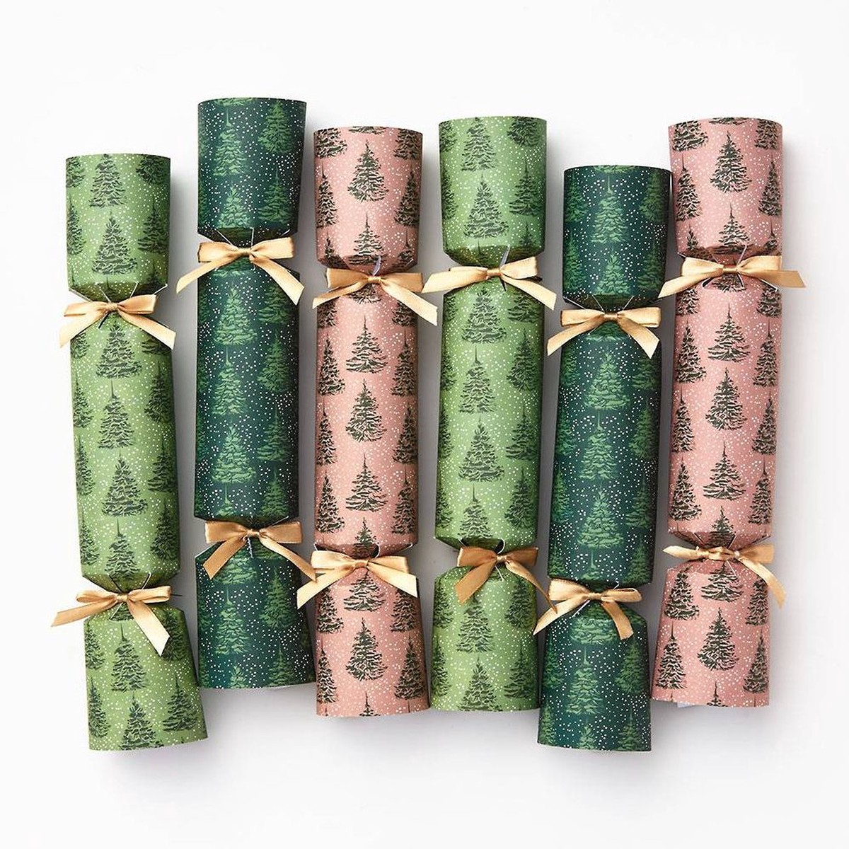 Elegant Greenery Tree Crackers S/6