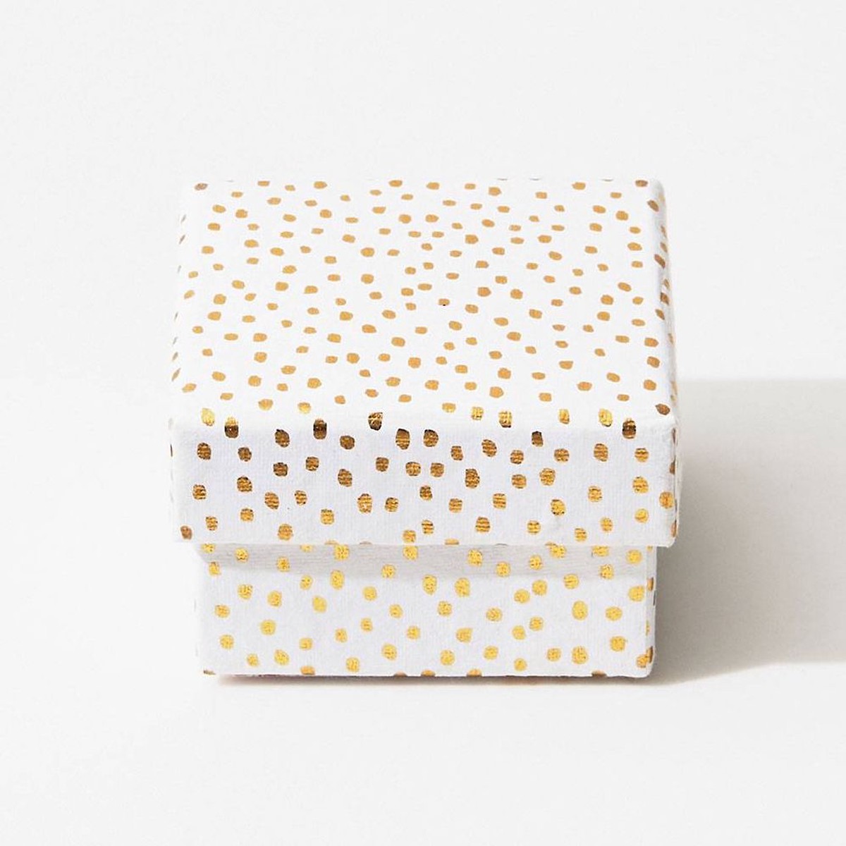 Gold Flurry Dots On White Mini Gift Box