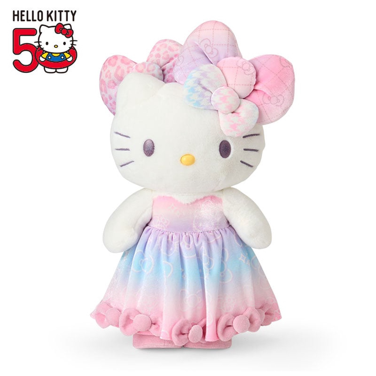 Hello Kitty 18″ Boxed Plush 50th Anniv. (Fashionable Ribbons Series)