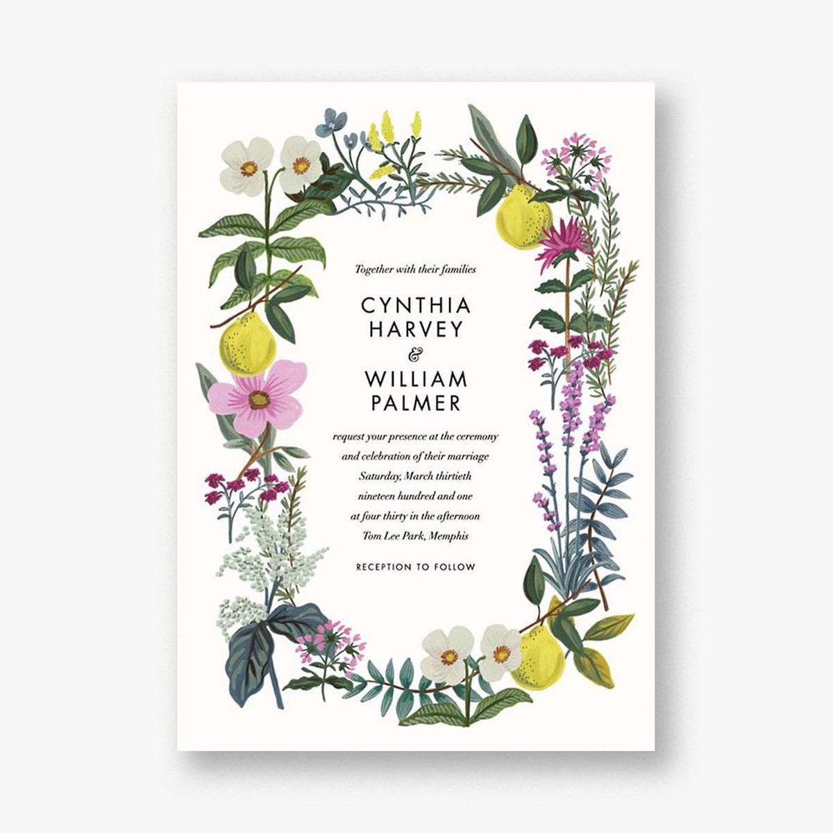 Herb Garden Wedding Invitation