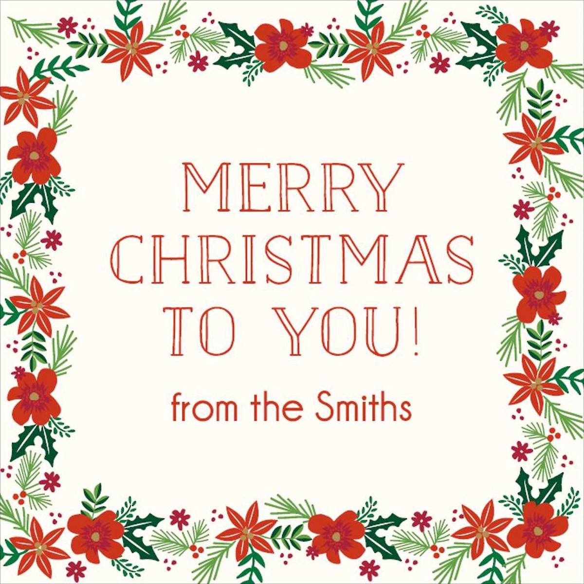 Micro Floral Holiday Gift Tag Label