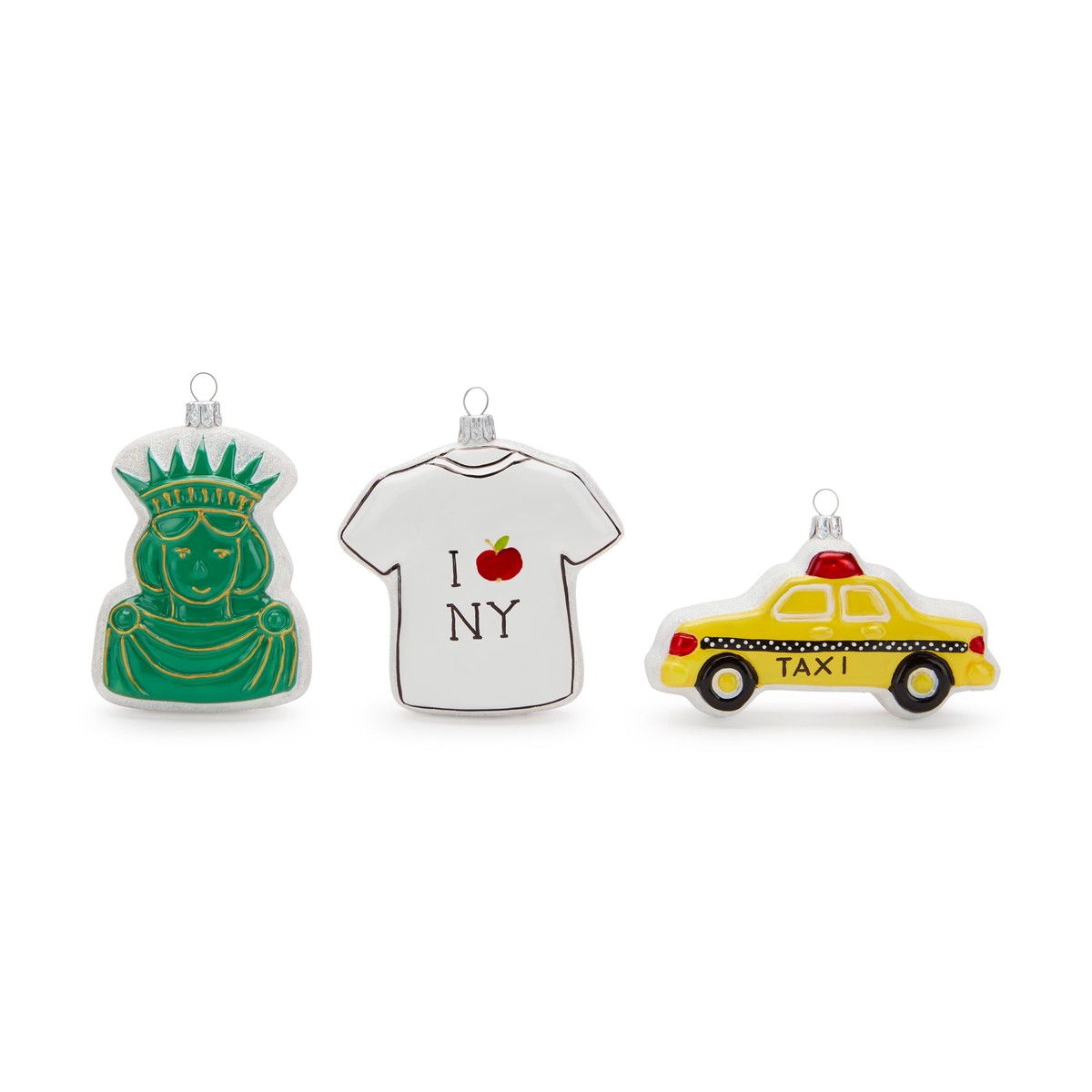 NYC Gingerbread Glass Ornaments – Set of 3