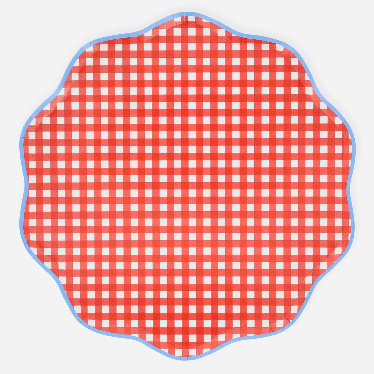Red Gingham Dinner Plates