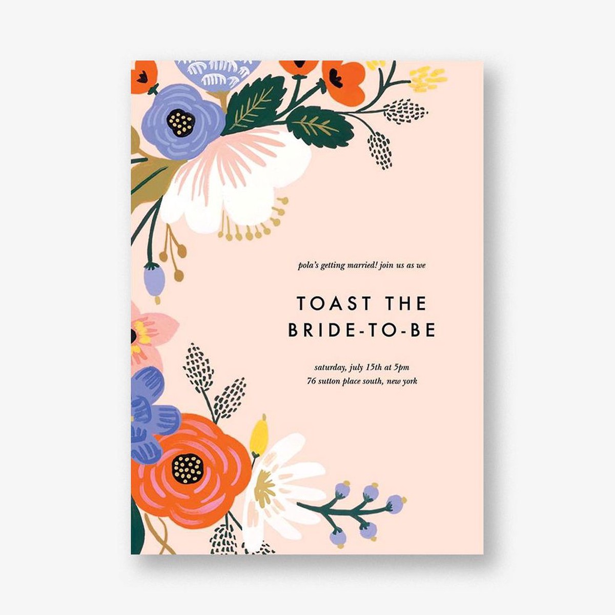 Vivid Blooms Bridal Shower Invitation
