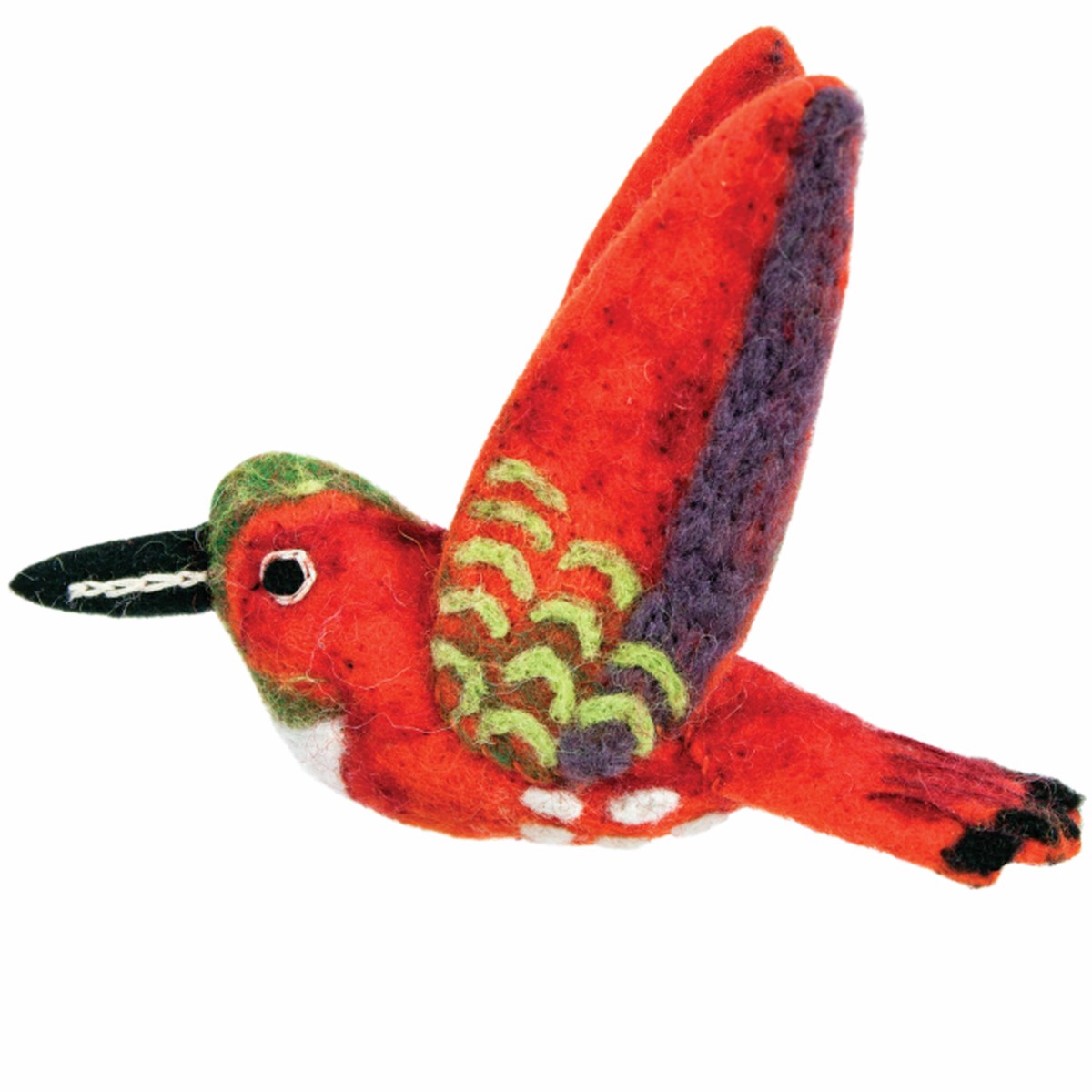 Handmade Wool Rufous Hummingbird Ornament