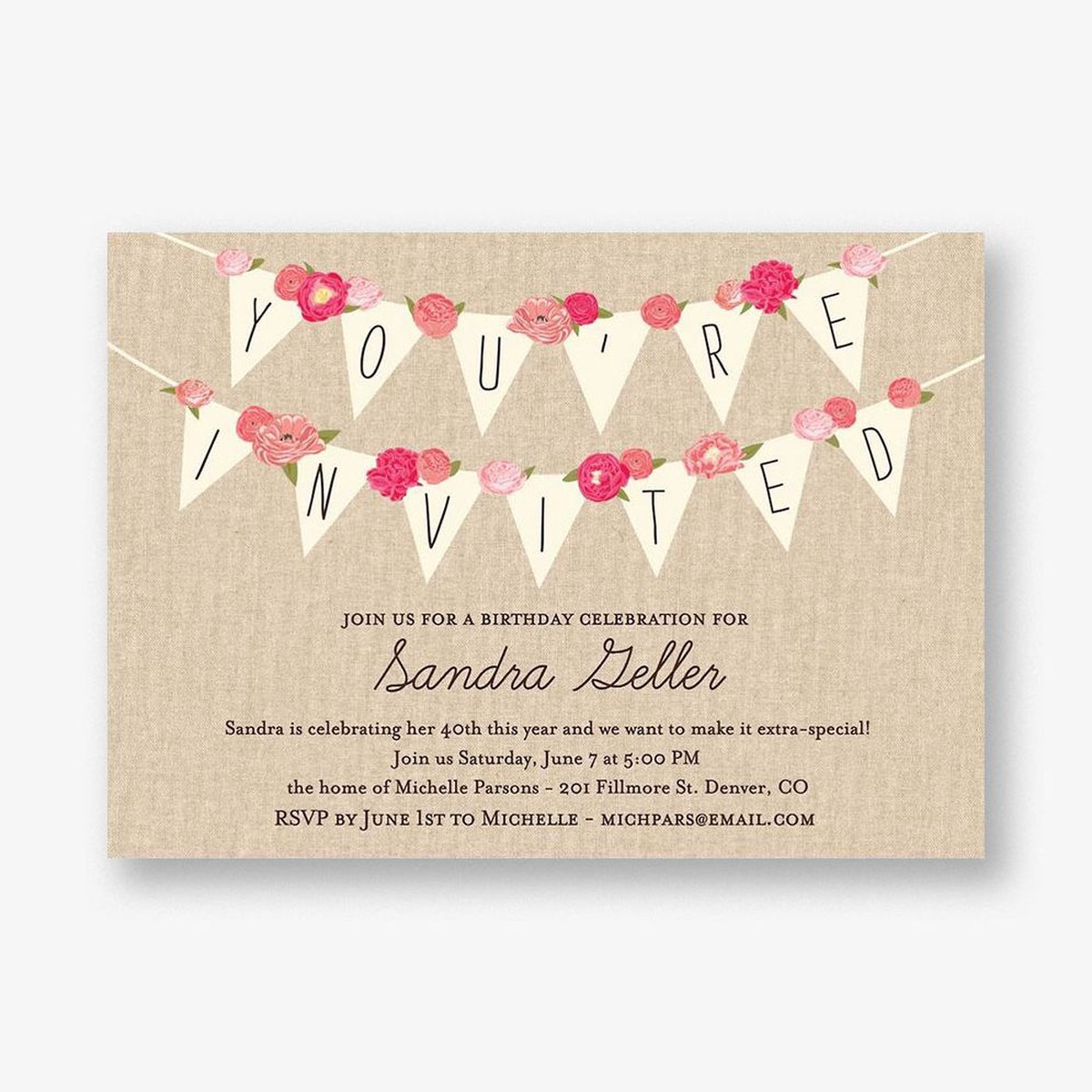 Rustic Banner Party Invitation