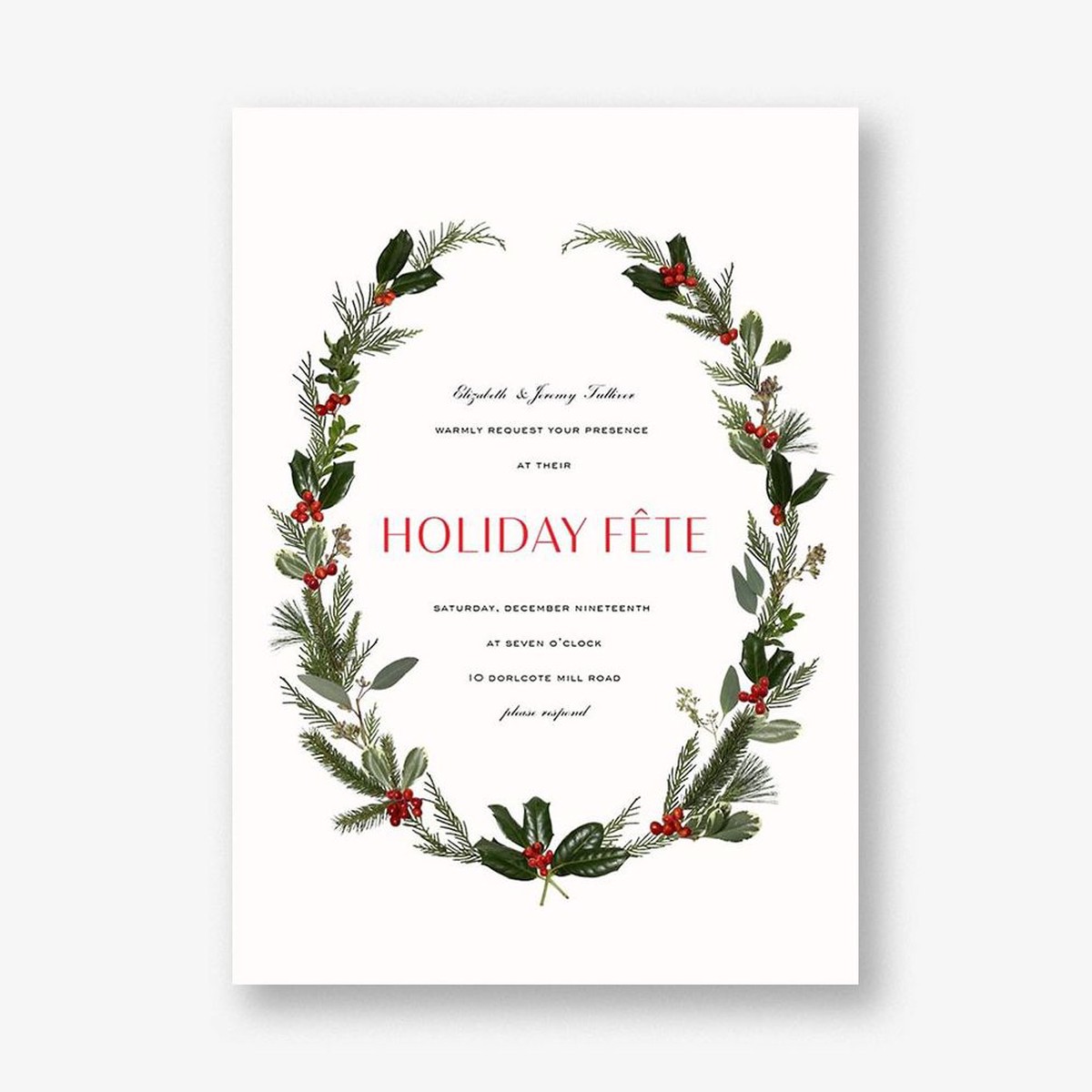 Fleurs de Noel Invitation