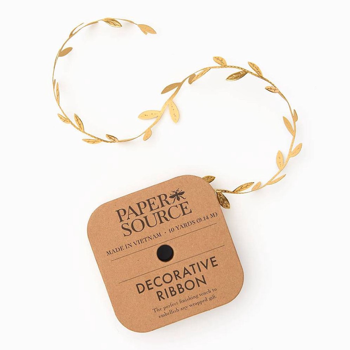 Gold Metallic Leaves Ribbon 1″ 10 YD