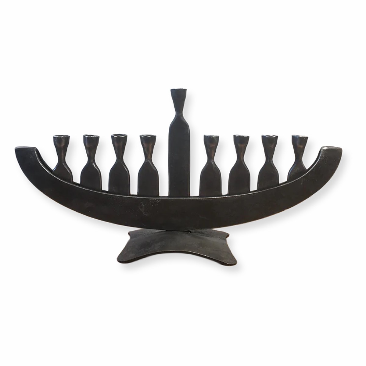 Hand-forged Iron Arc Menorah