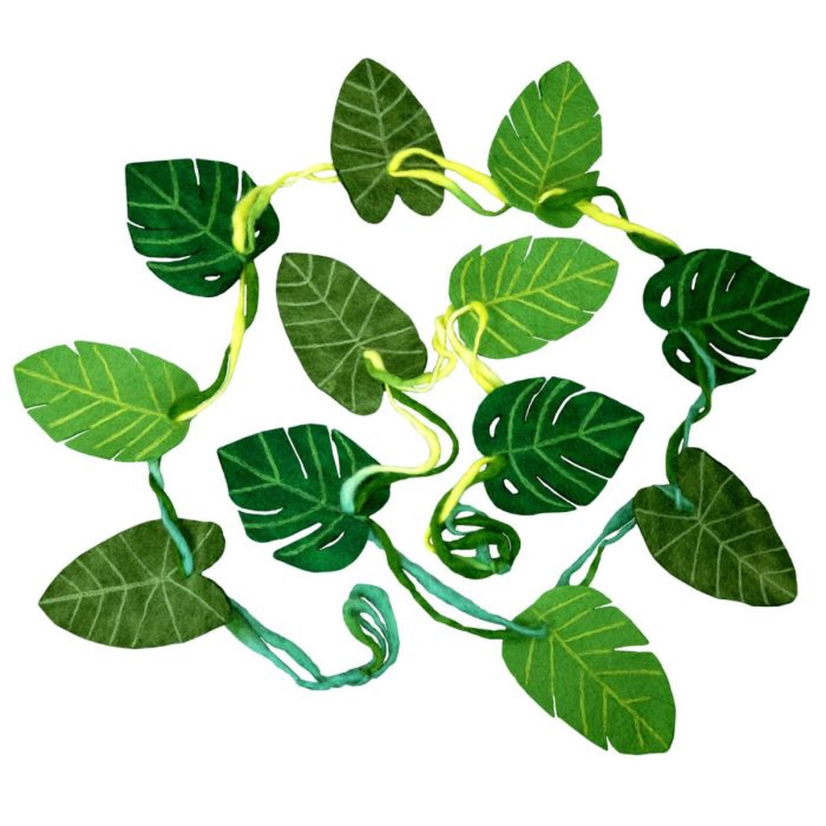Jungle Leaves Wool Felt Garland