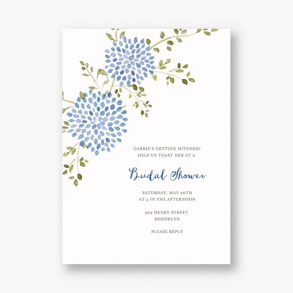 Dahlias Bridal Shower Invitation