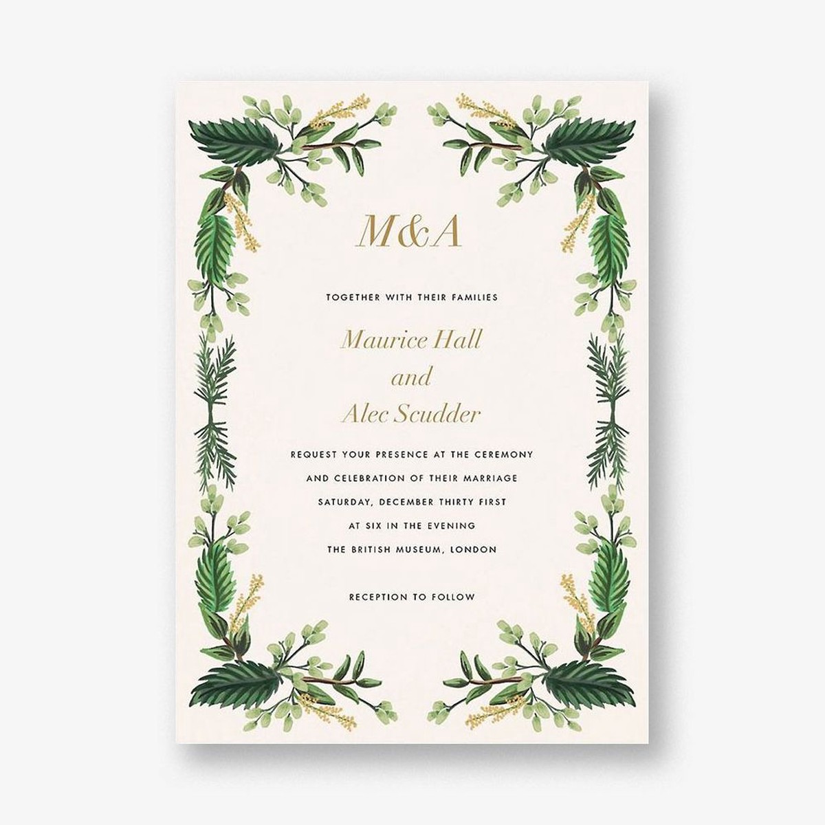 Evergreen Bough Wedding Invitation