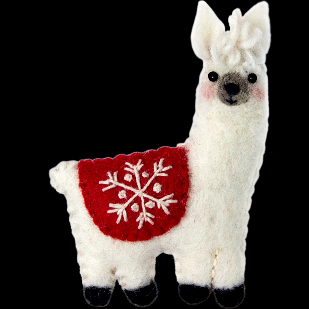 Handmade Wool Felt Llama Ornament