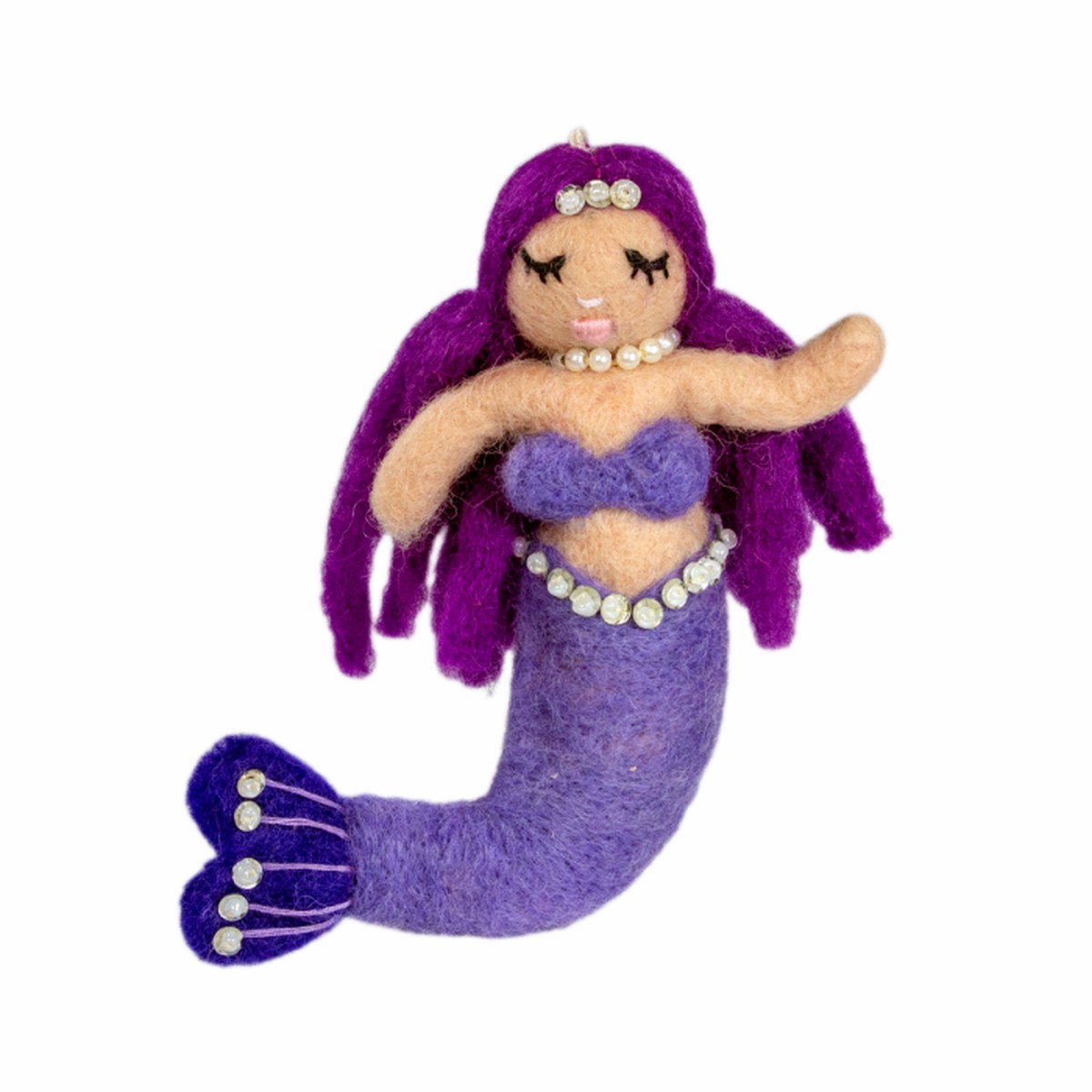 Handmade Wool Felt Mermaid Ornament