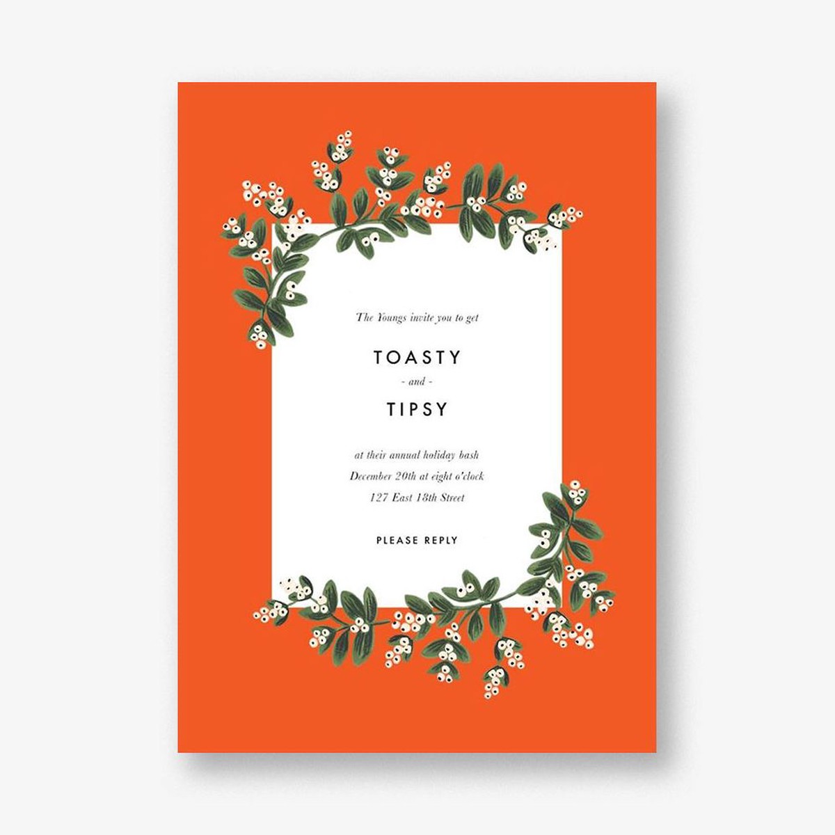 Mistletoe Accent Flourish Invitation