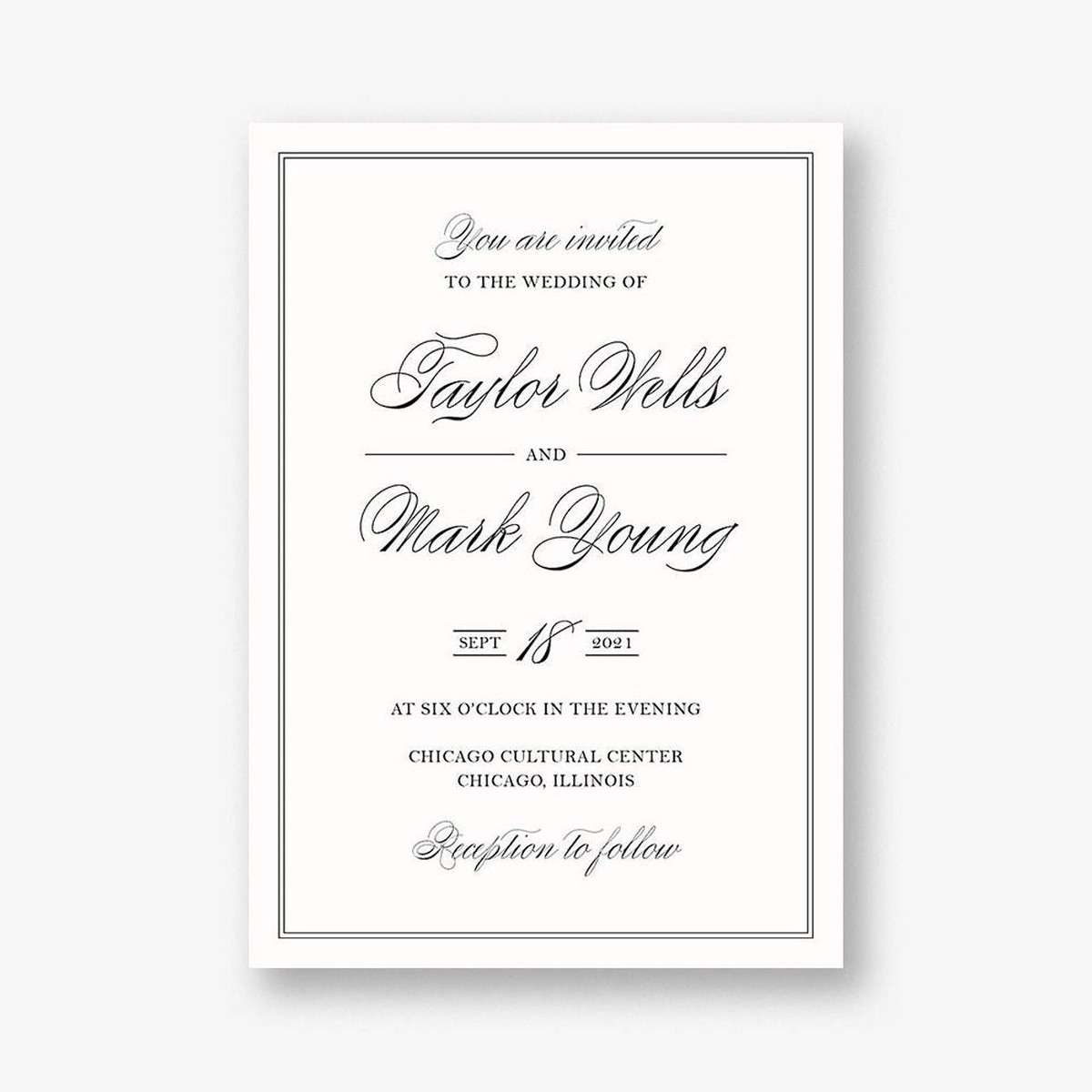 Black Tie Wedding Invitation