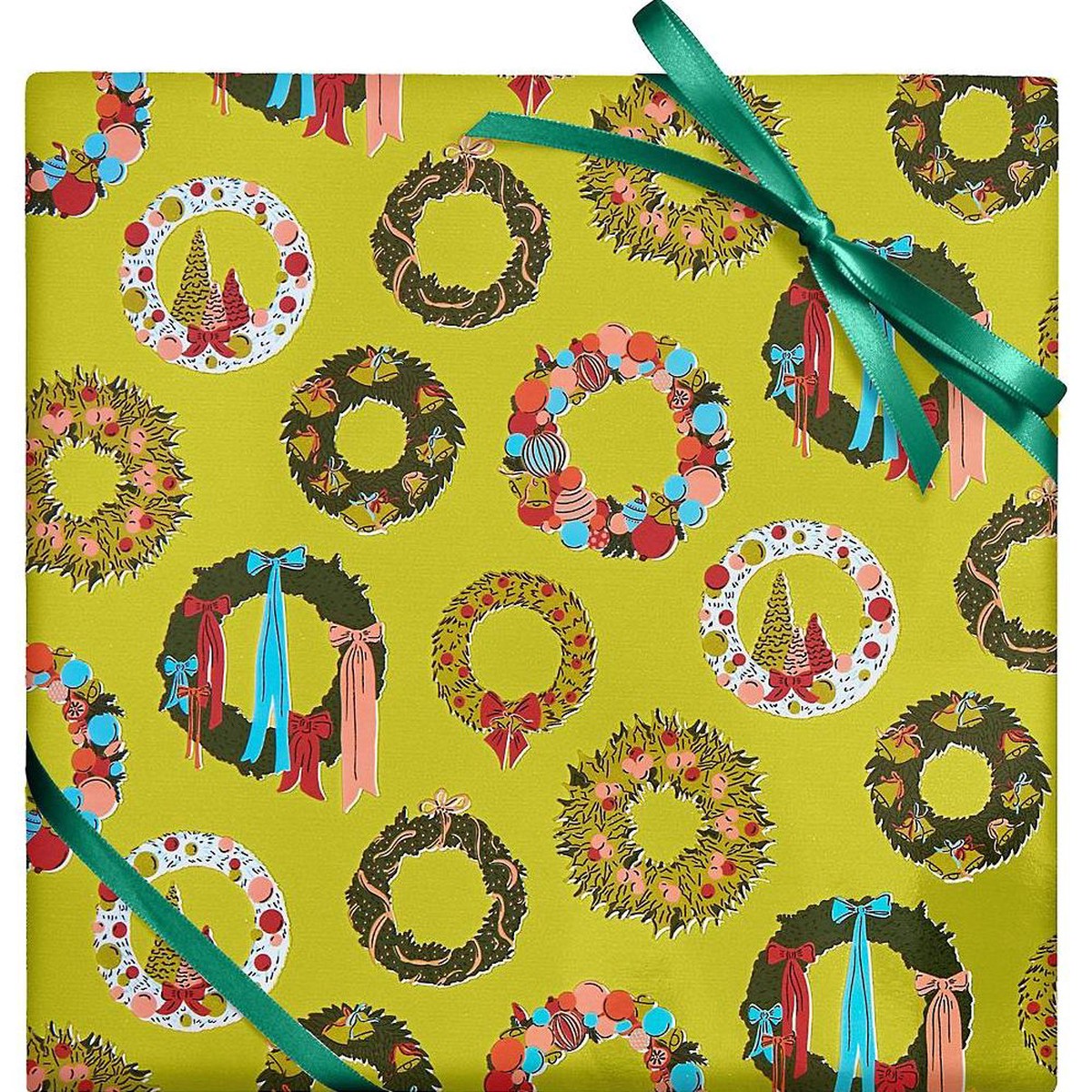 Colorful Wreaths Continuous Roll Wrap 10′