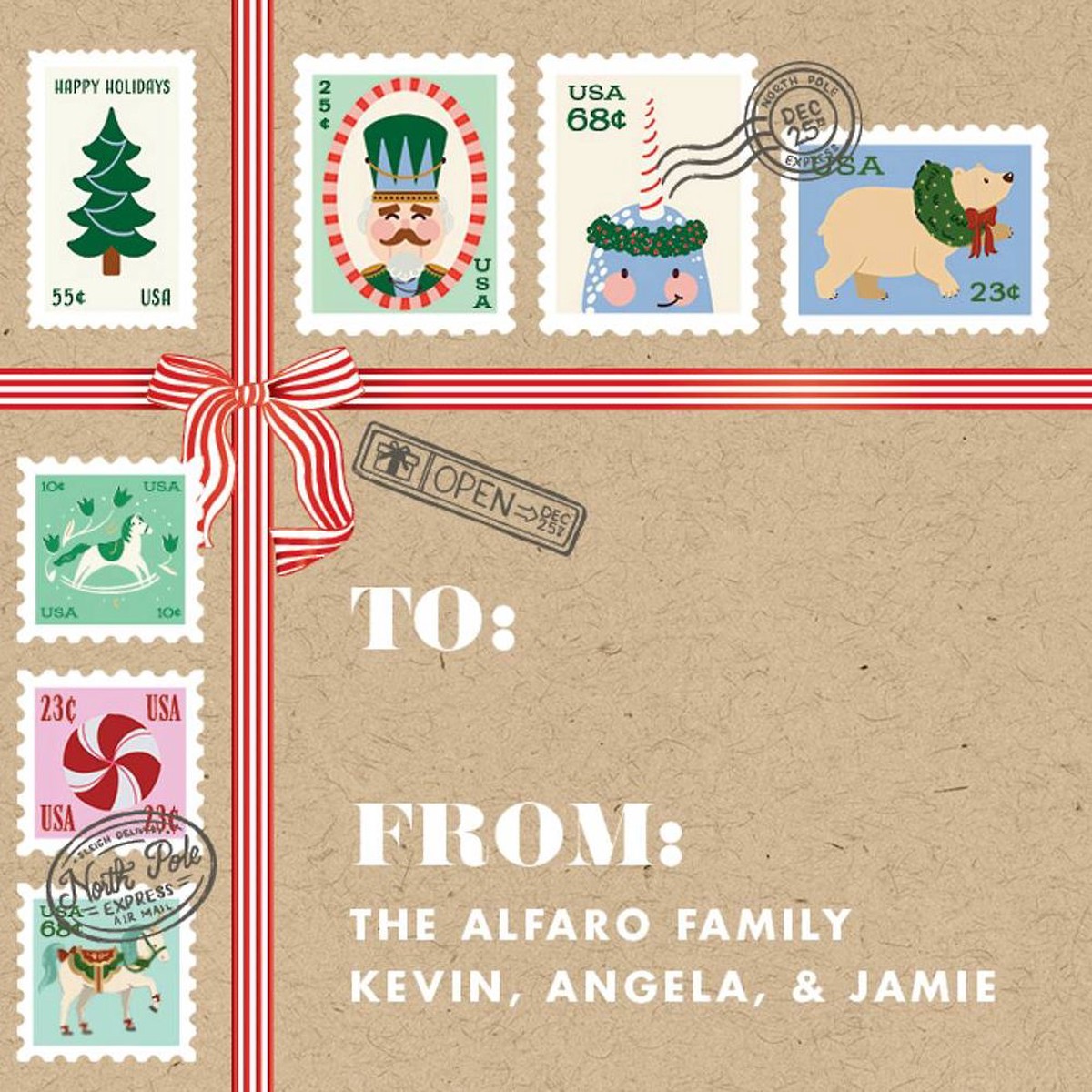 Santa’s Mailbox Holiday Gift Tag Label