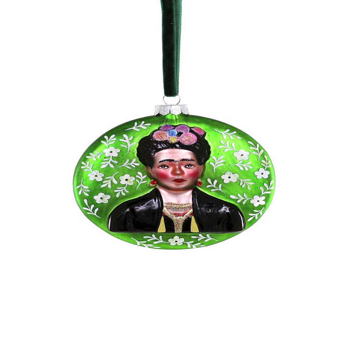 Blown Glass Ornament: Floral Frida