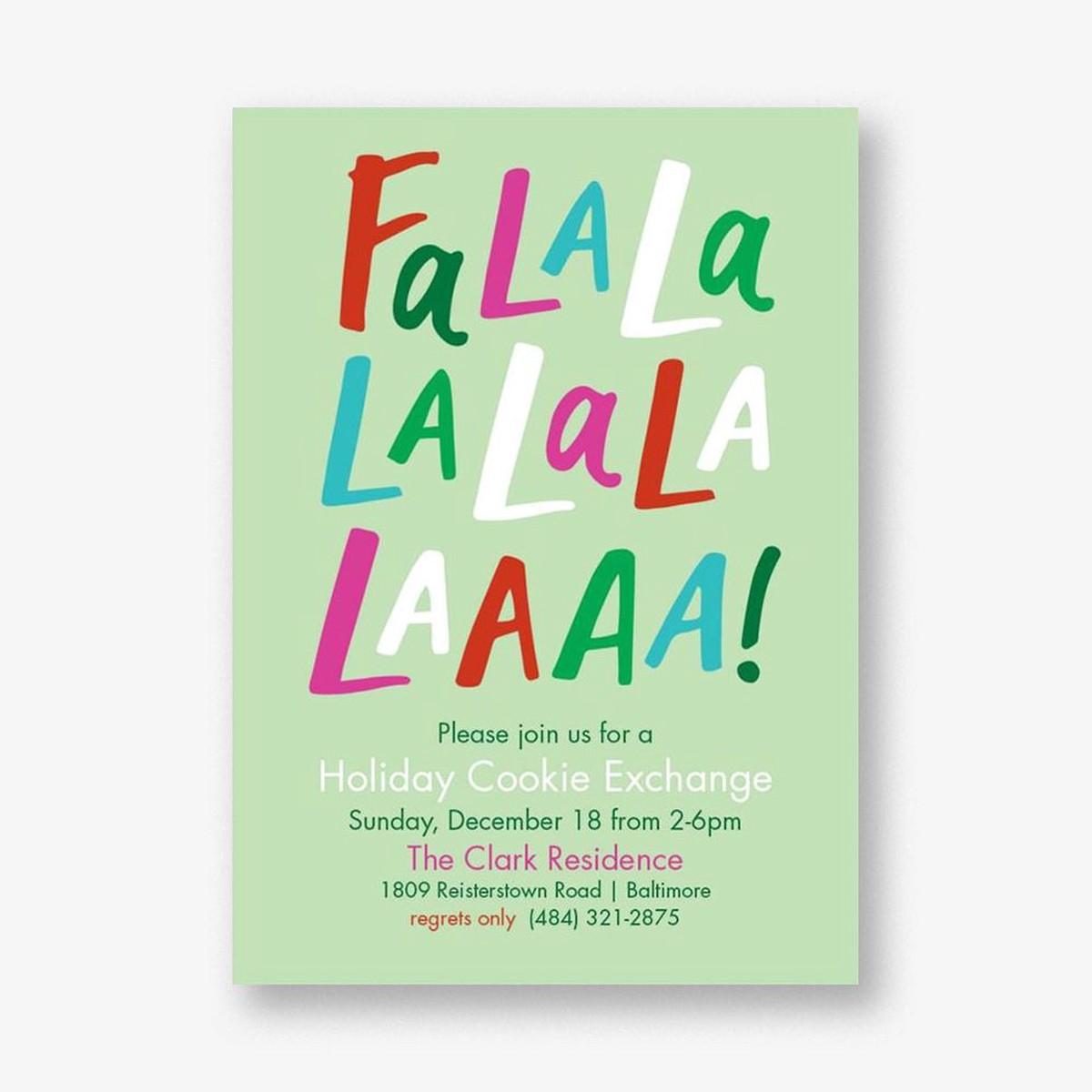 Fa-la-la Holiday Party Invitation