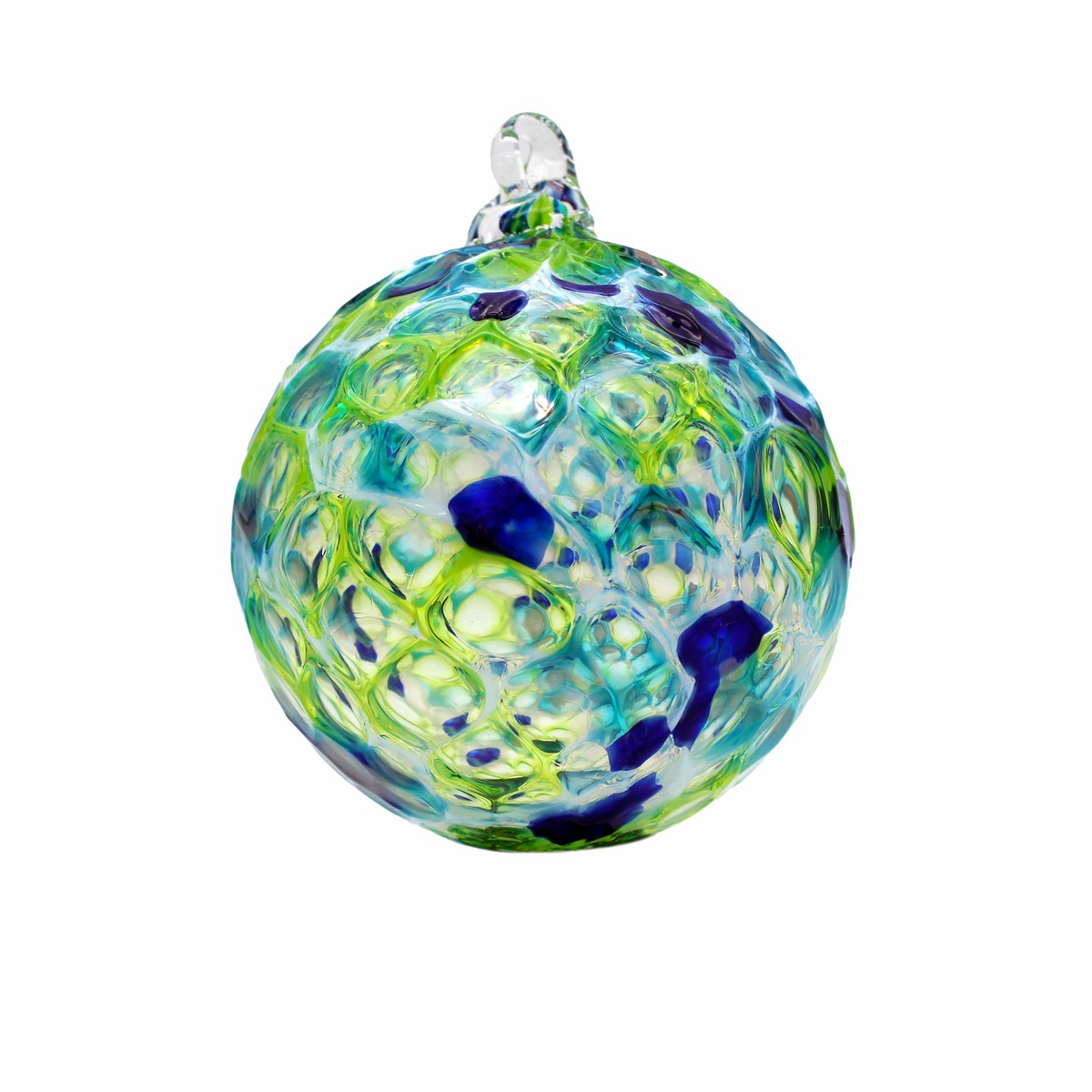 Glass Round Ornament: Teal Mix