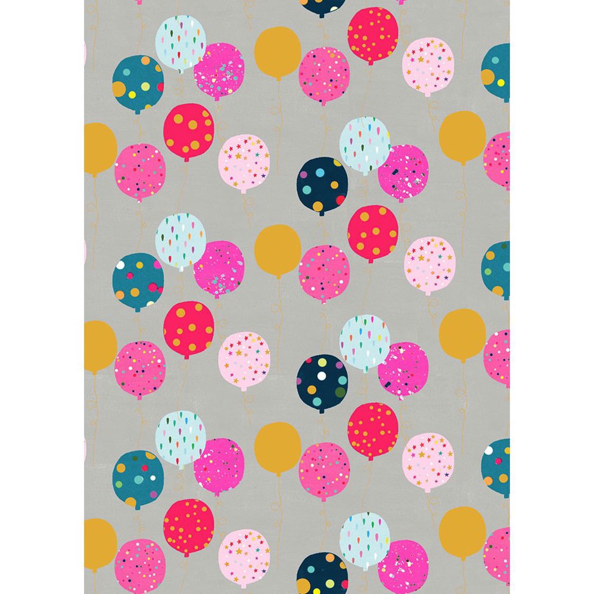 Pink Grey Balloons Flat Wrap