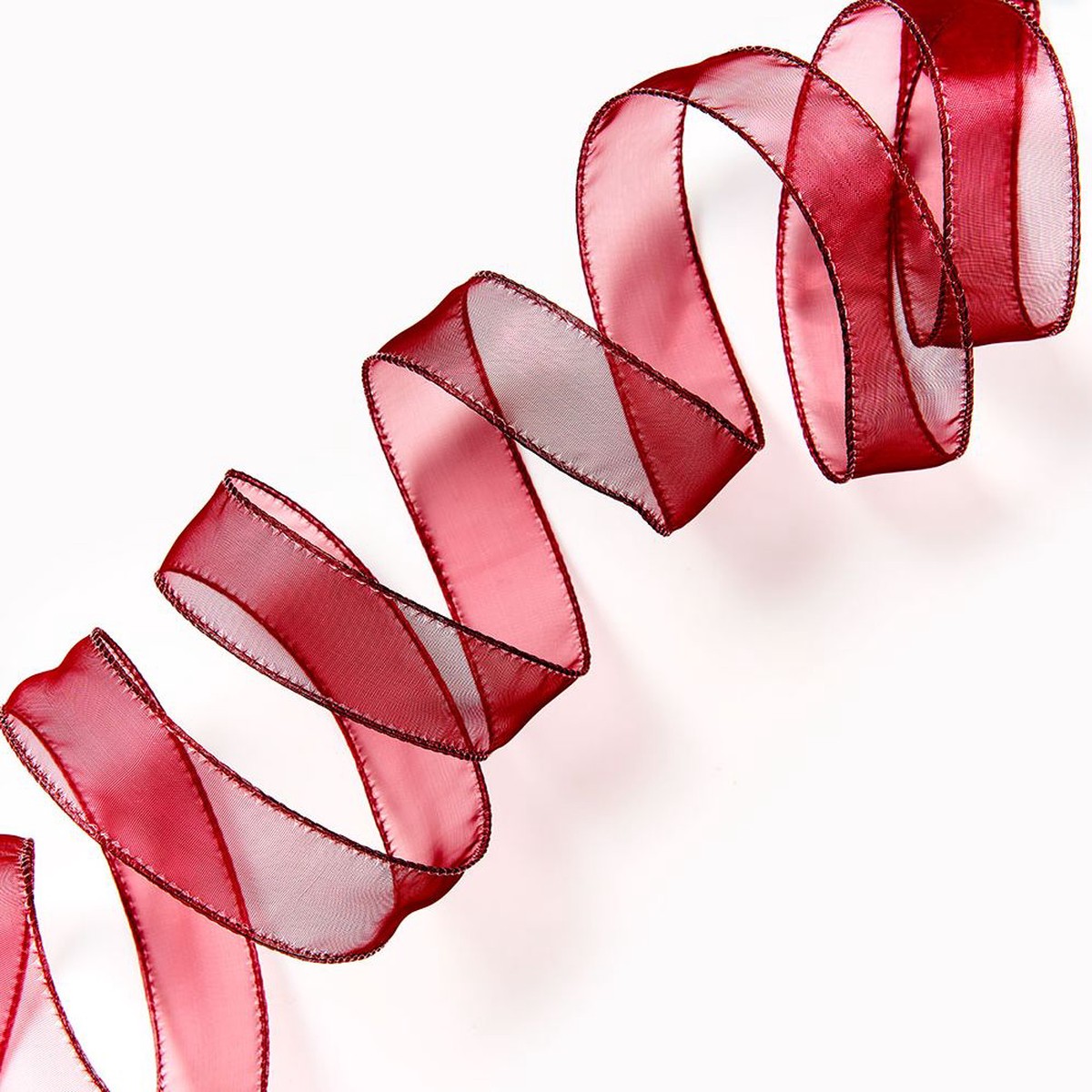 Warm Red Wired Organdy Ribbon 1″ 10YD