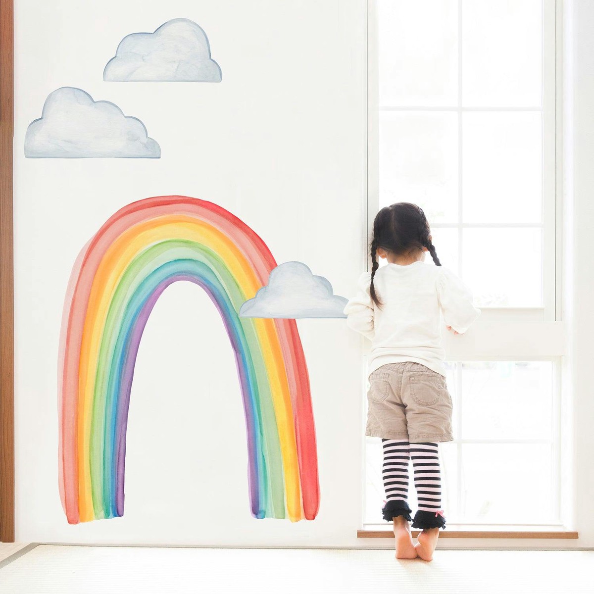 Watercolor Rainbow  Medium  Peel-and-Stick Wall Decals
