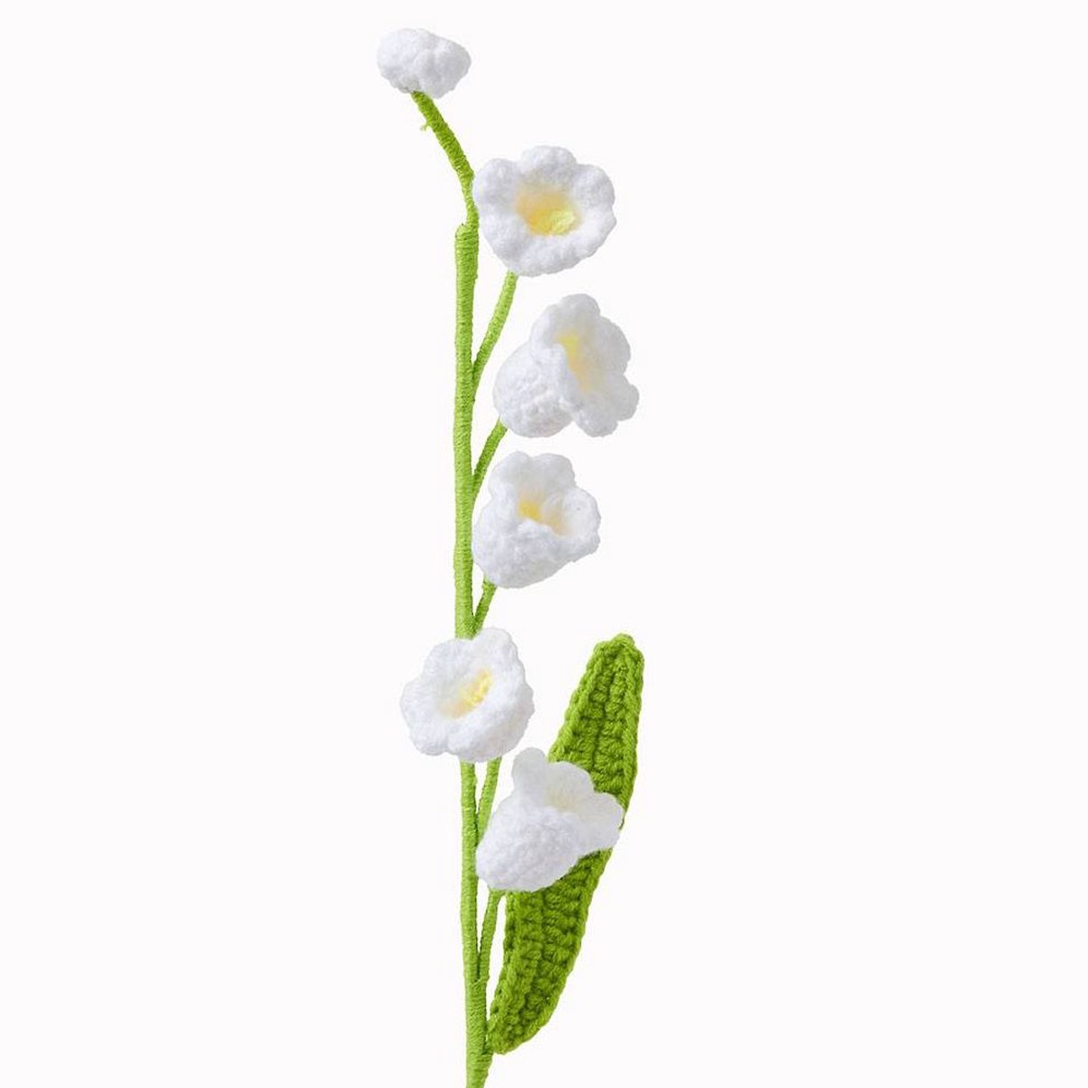 White and Yellow Lily Crochet Flower