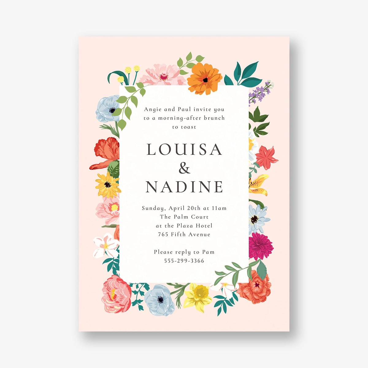 Flower Garden Border Party Invitation