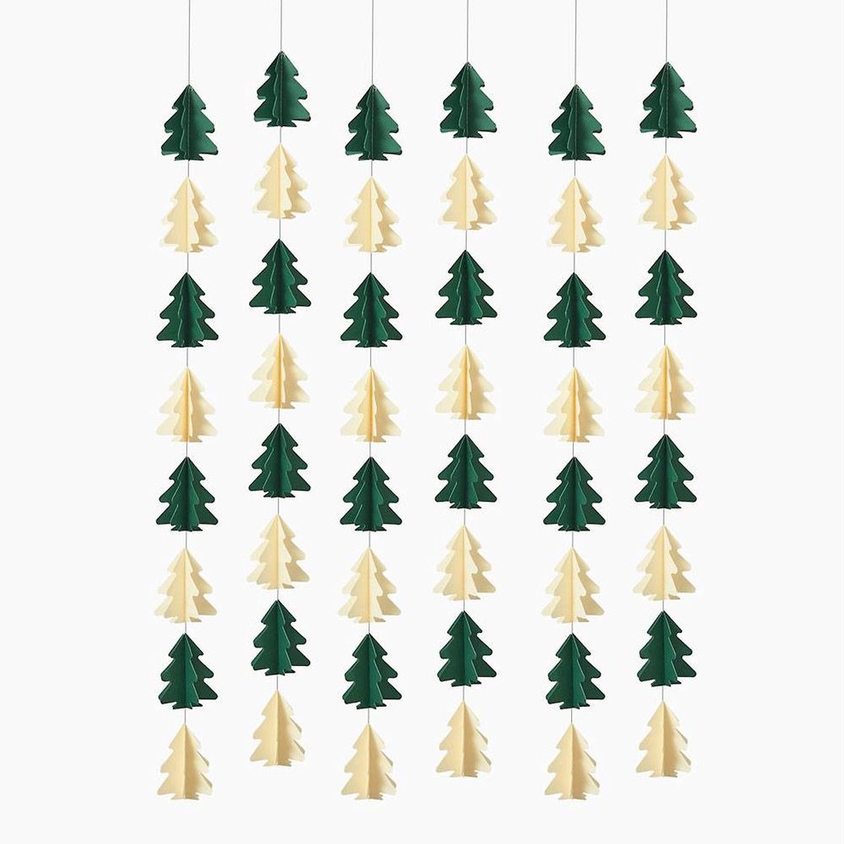 Green and White Tree Wall Decor