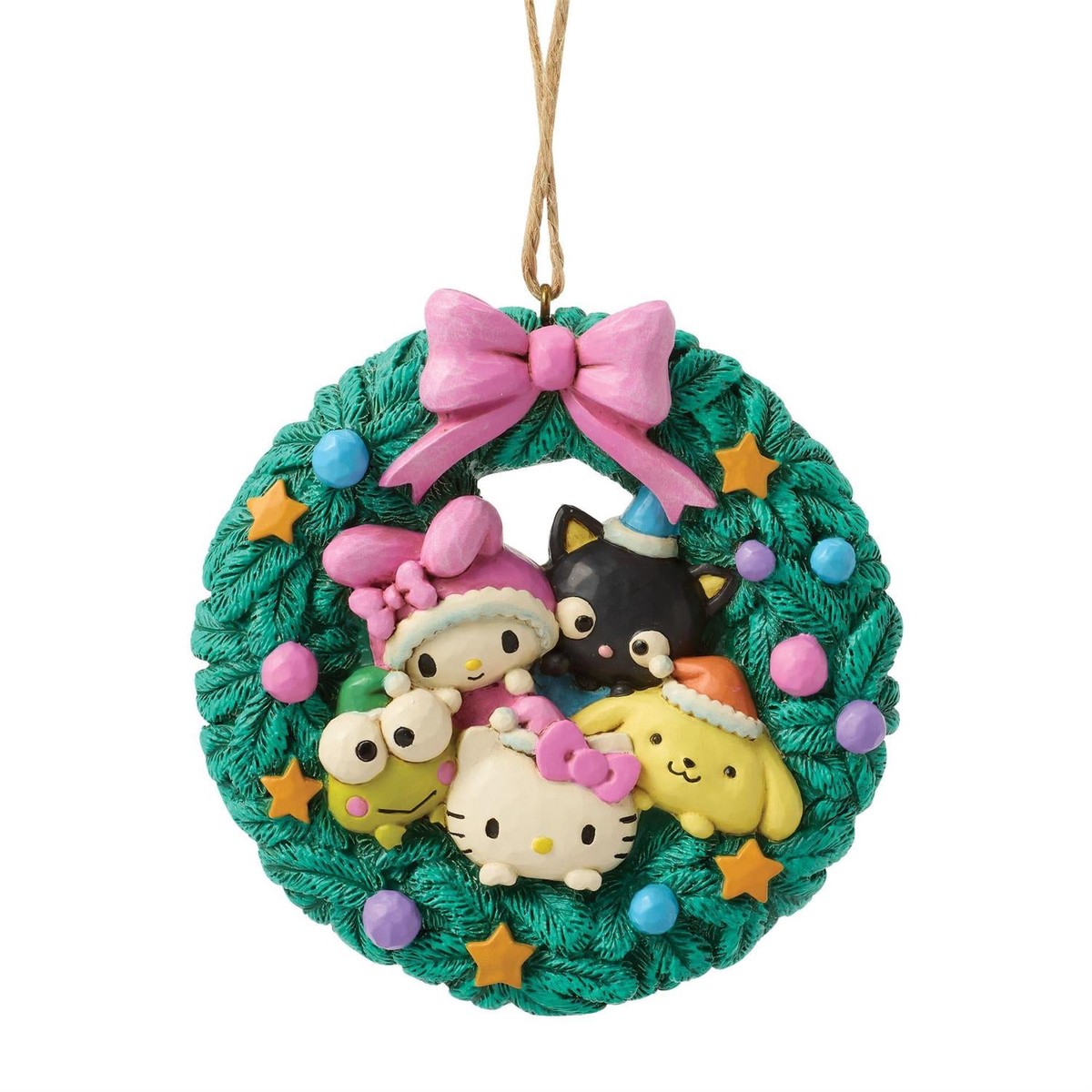 Hello Kitty & Friends Holiday Wreath Ornament (Jim Shore Sanrio Collection)