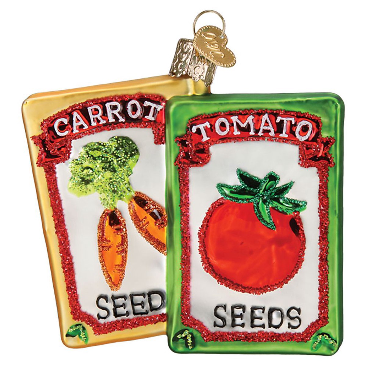 Seed Packets Glass Ornament