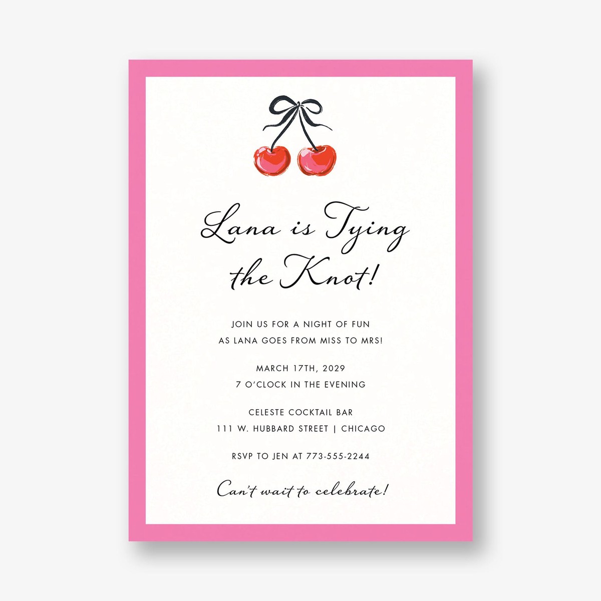 Cheeky Cherry Bachelorette Party Invitation