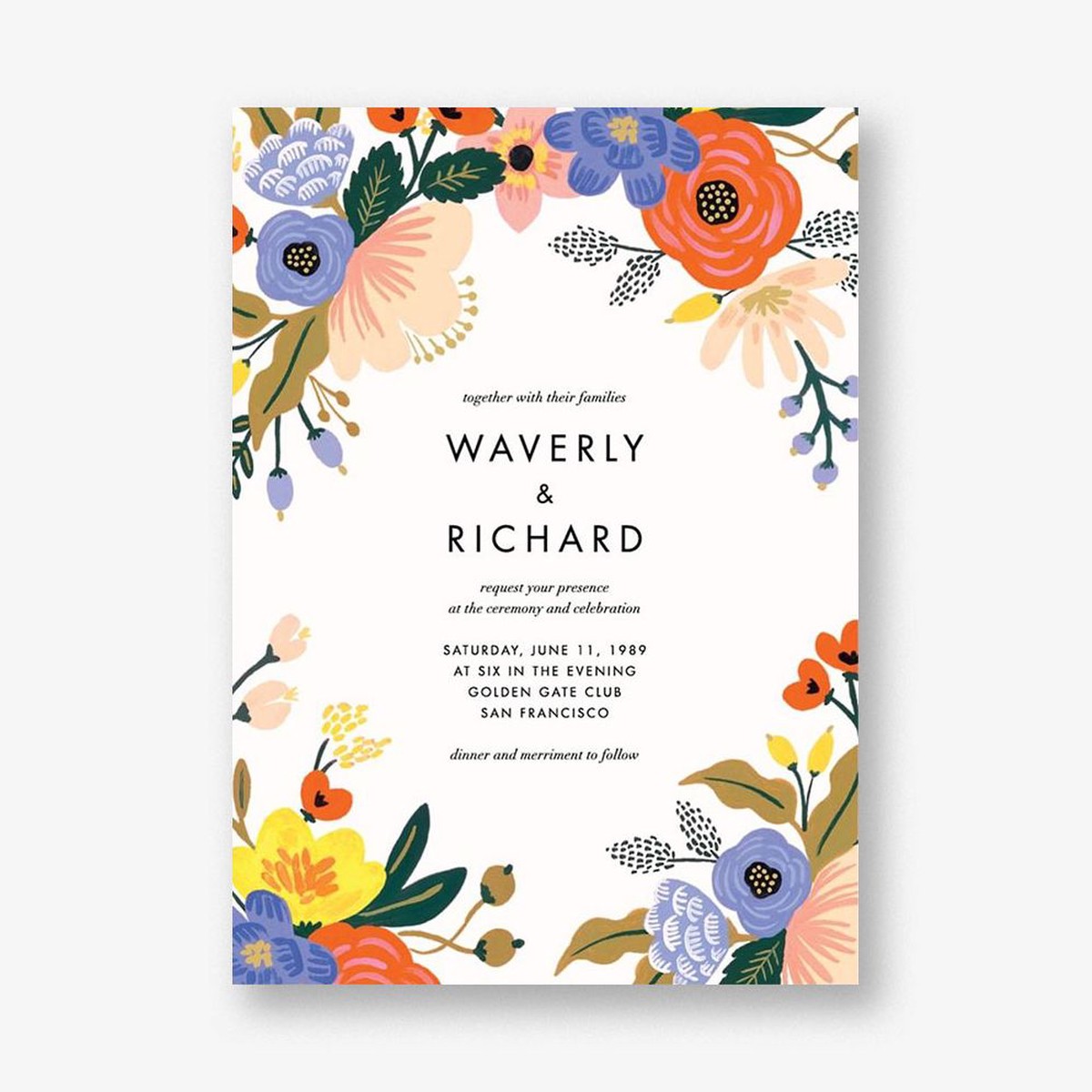 Vivid Florals Wedding Invitation