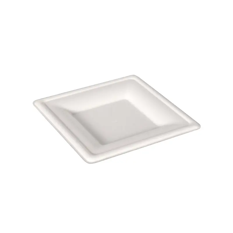 NEW WAVE - BAMBOO 8" BAGASSE SQUARE PLATES 10x50 EA