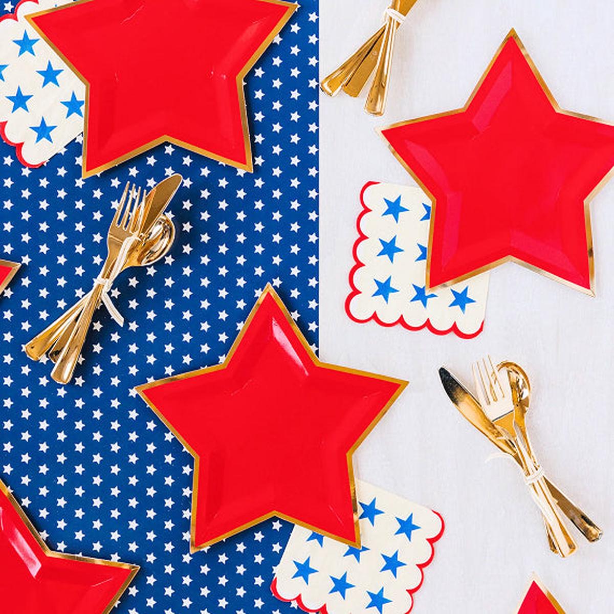 Red Star Shaped Plates