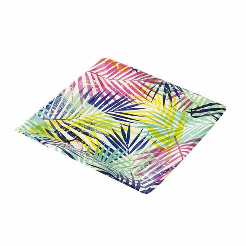 Tropical Palm Fiesta Square Plates