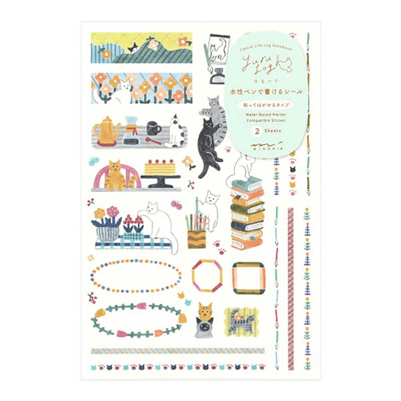 Yuru Log Notebook Cat Stickers by Midori