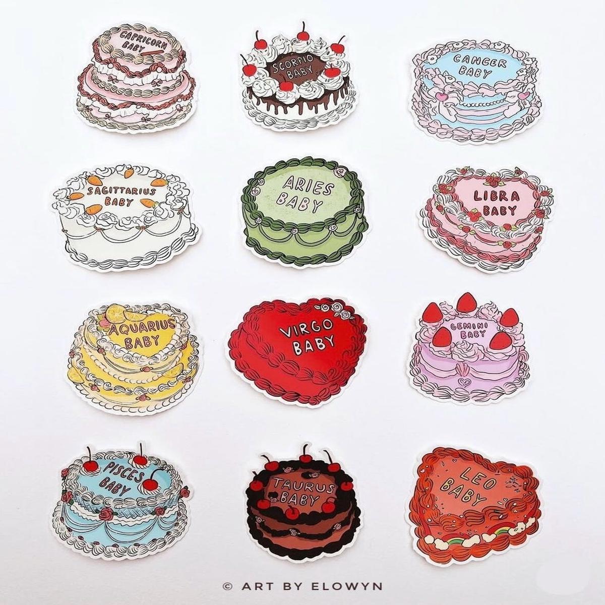Zodiac Cake Stickers