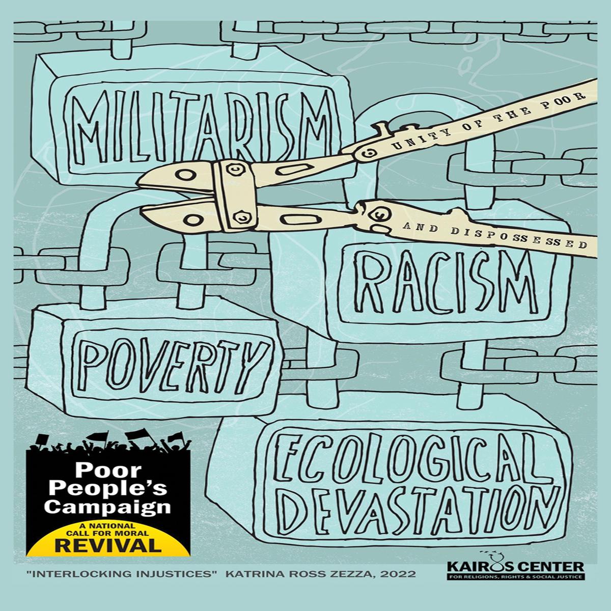 'Interlocking Injustices' - sticker by Katrina Ross Zezza