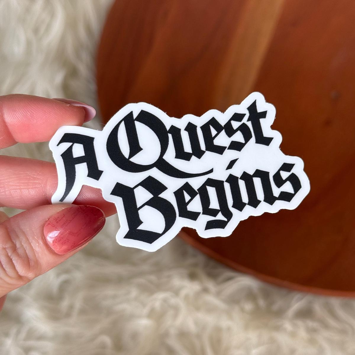 "A quest begins" Bookish Trope Sticker