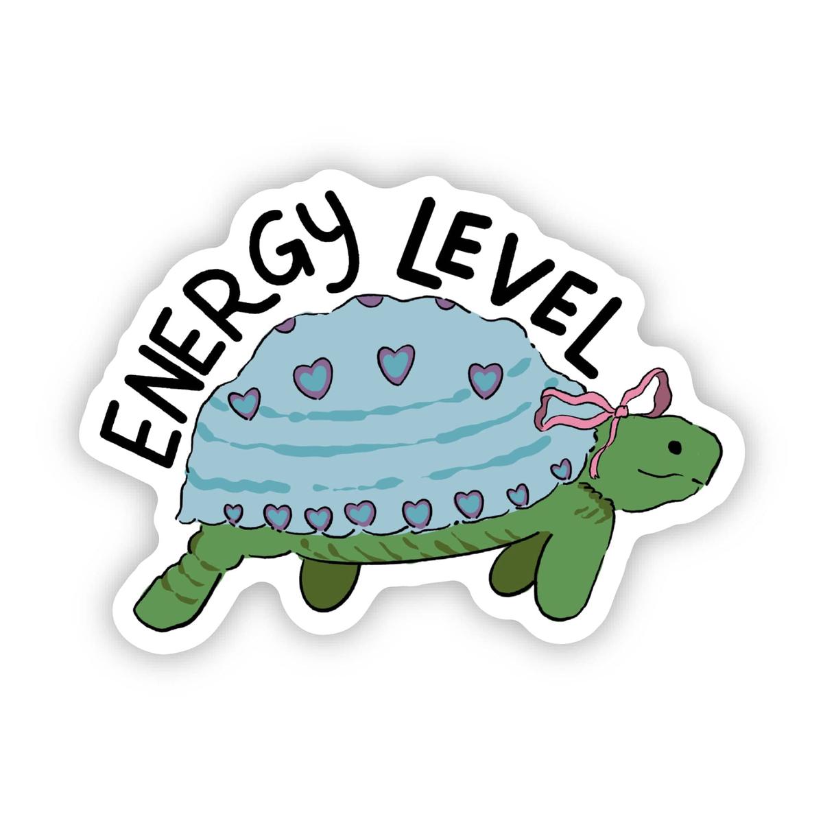 "Energy level" Funny Tired Tortoise Sticker
