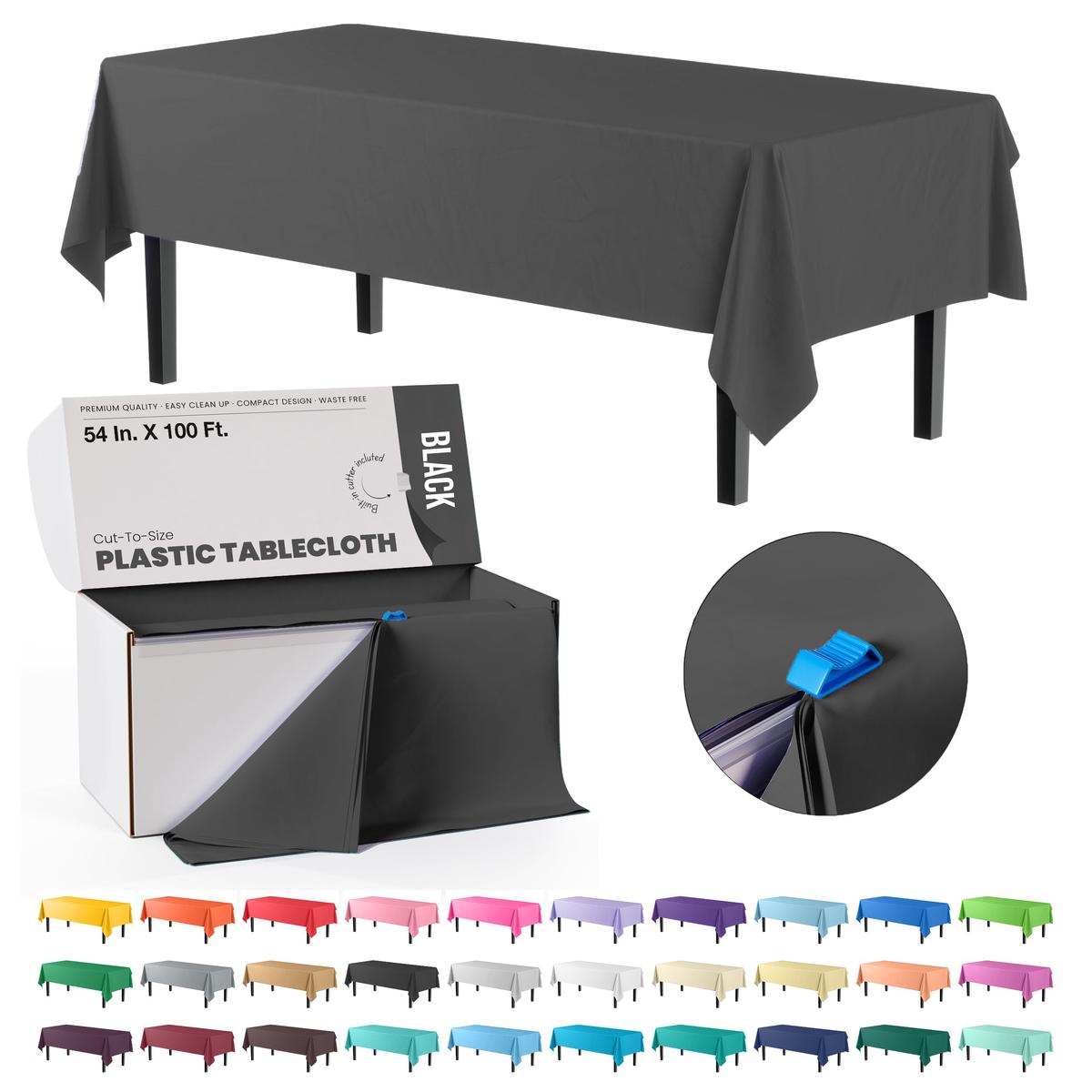 54 In. x 100 Ft. Cut To Size Table Roll | Black