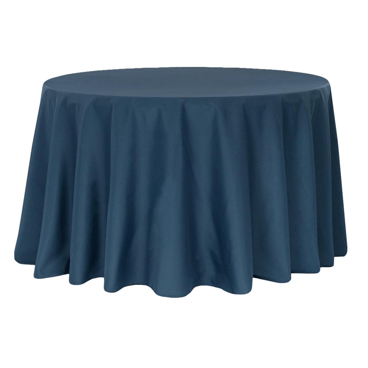 Premium Polyester 108" Round Tablecloth - Navy Blue