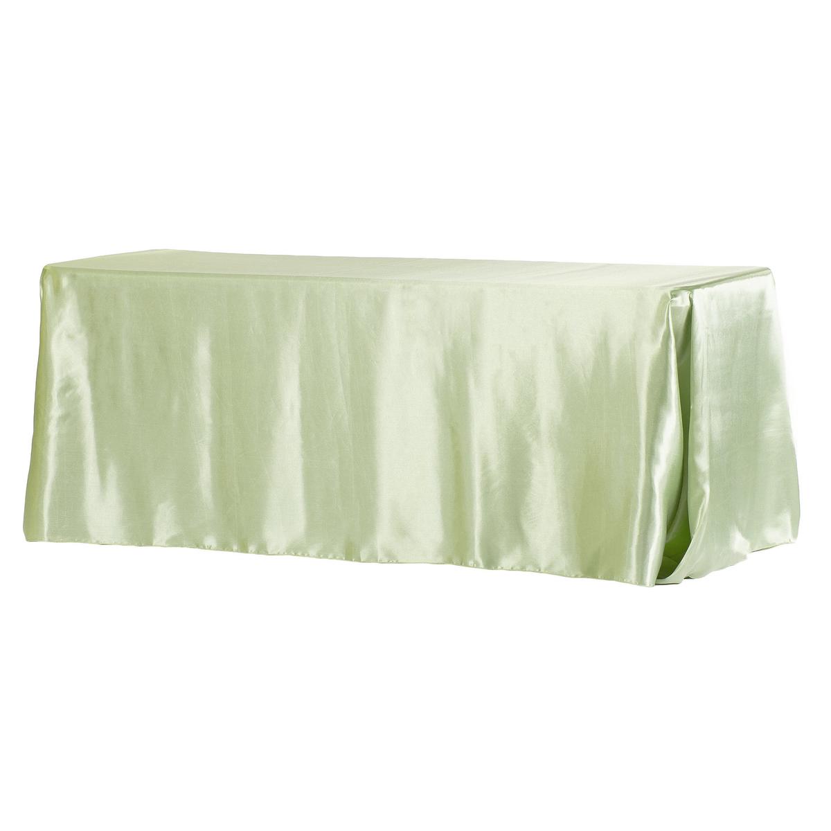 Satin Rectangular 90"x132" Tablecloth - Sage Green