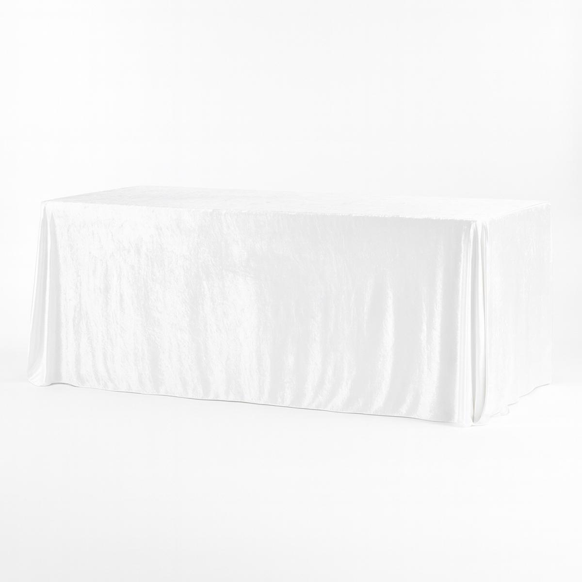 Velvet King 108"x156" Rectangular Tablecloth - White